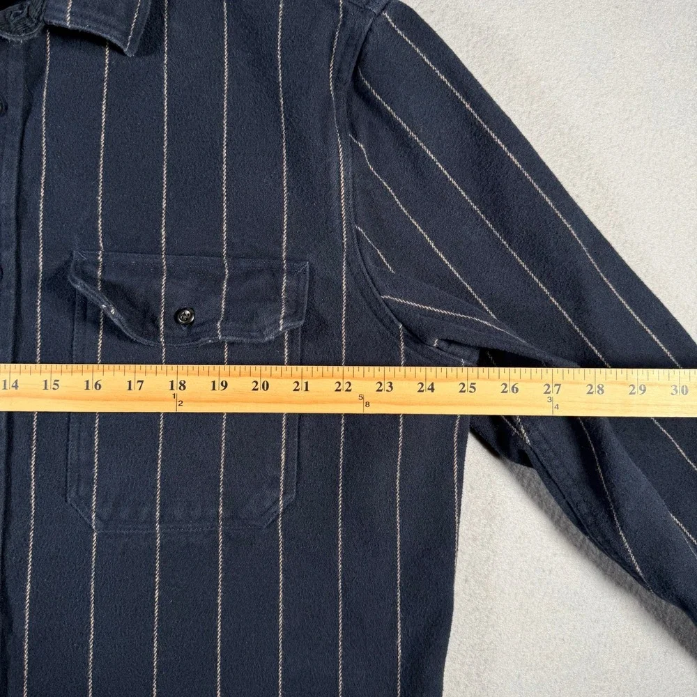 Banana Republic Mens XXL Navy Blue Pinstripe Cotton Button Down Shirt 505082-00